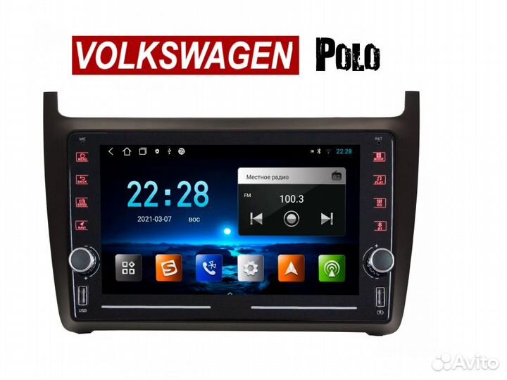 Магнитола Volkswagen Polo sedan LTE CarPlay 3/32гб