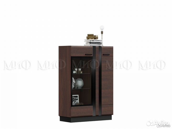 Шкаф со стеклом низкий Магнолия