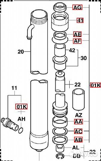 Ремкомплект цп бок FSV toyota 02/60/62-7FD/FG30/N