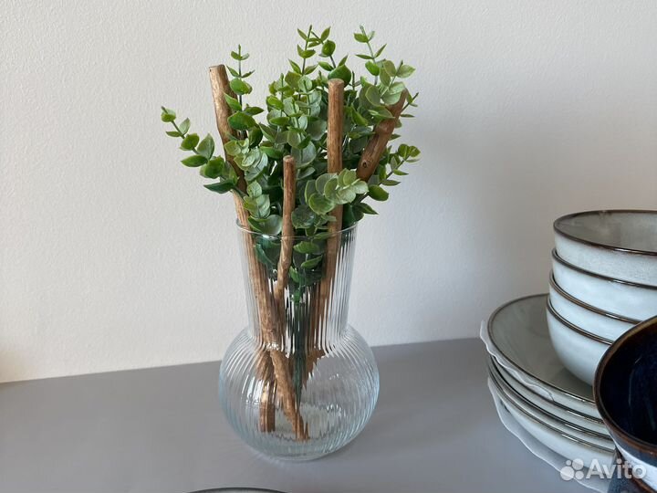 Посуда IKEA гладелиг синяя серая ваза икеа