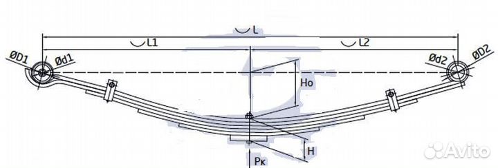 Лист рессоры hyundai HD 65,72,78 со втулками