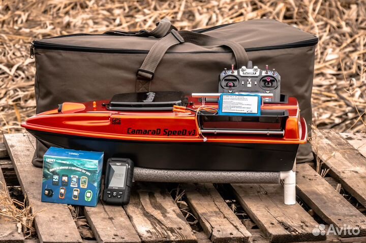 Кораблик для рыбалки:автопилот,эхолот718,25А,сумки