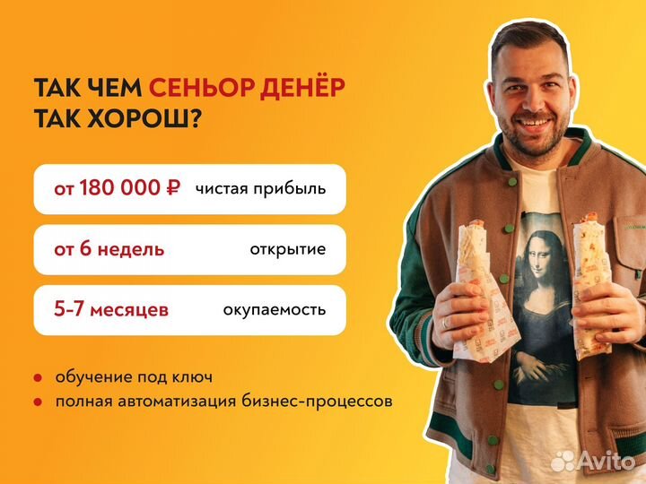 Готовый бизнес кафе и закусочных Сеньор Денёр