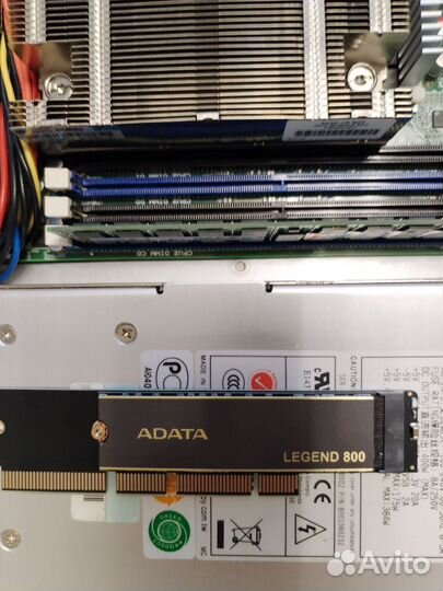 Адаптер M.2 nvme на PCI Express 3,0 в сервер 1U