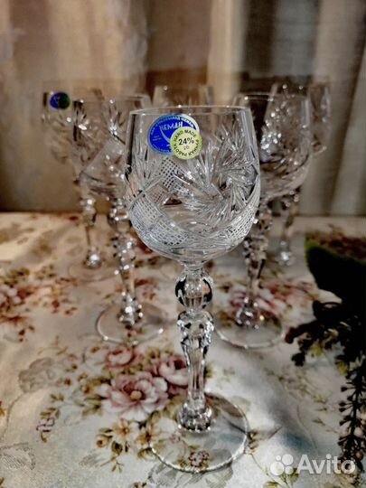 Бокалы фужеры рюмки хрустальные