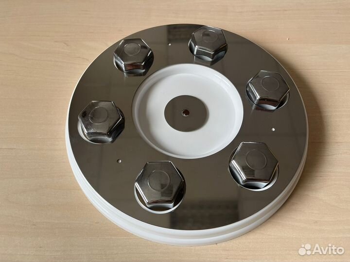 Колпаки на газель белые + нержавейка + колпачки хр