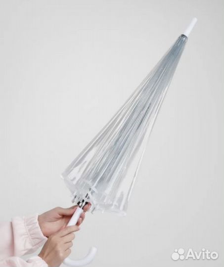 Зонт трость прозрачный