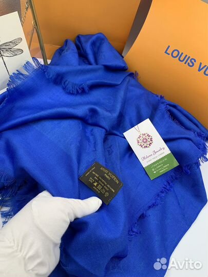 Палантин/шарф LV синий с подарочной упаковкой (395