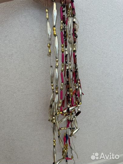 Стеклярус елочные игрушки СССР нити мельница