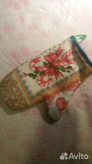 Рукавичка и прихватки новогодний комплект