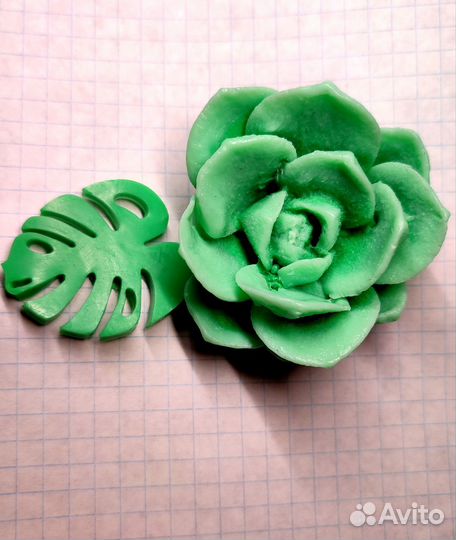 Силиконовые формы для мыла суккулент и снежинки