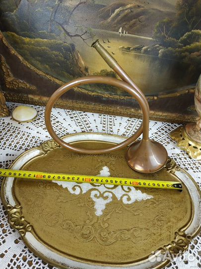 Винтажный охотничий закрученный рожок