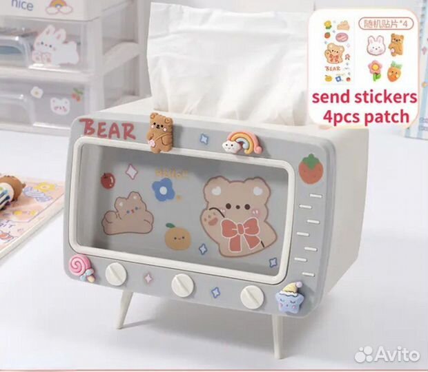 Подставка для телефона-салфетница телевизор