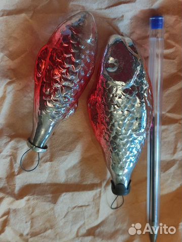 Игрушки елочные СССР рыбы редкие