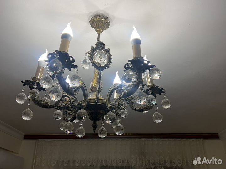 Люстра бронзовая бу