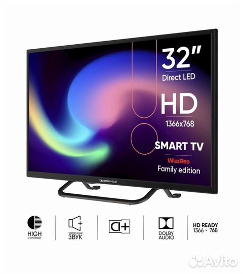 Android Телевизор Topdevice 32' со Смарт тв / Без