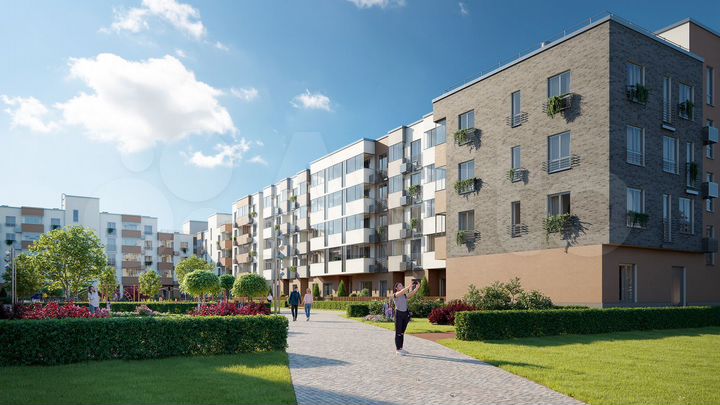 2-к. апартаменты, 47,3 м², 1/6 эт.