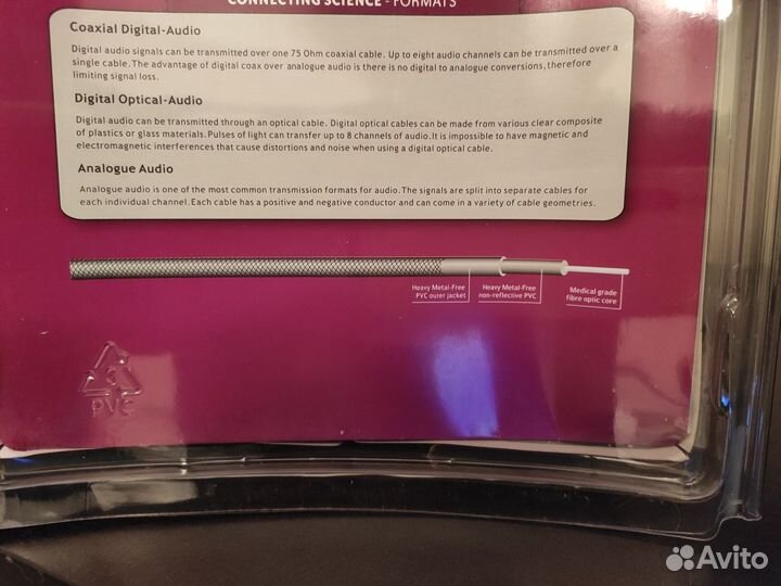 Оптический кабель Toslink ixos 2 м. (новый)