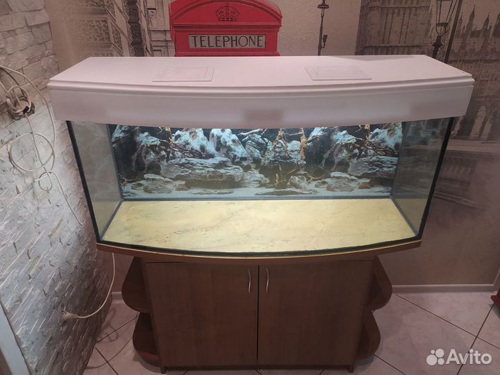 Панорамный аквариум 200 литров