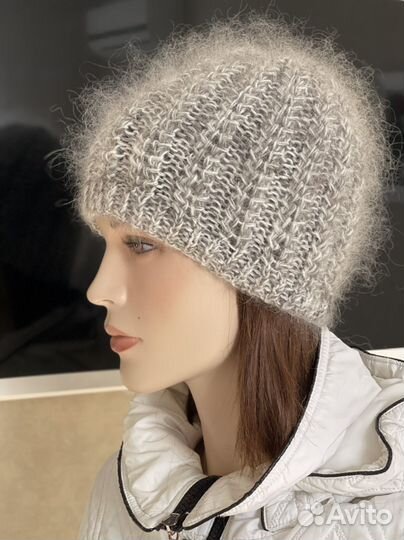 Шапки пуховые вязаные Ручная работа