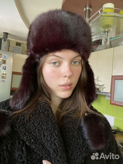 Шапка ушанка норковая