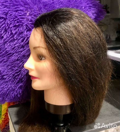 Учебная голова натуральные волосы болван бу