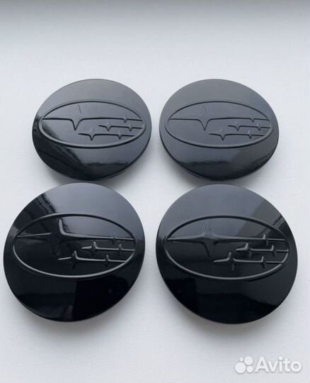 Колпачки Заглушки литые диски Subaru Субару Black