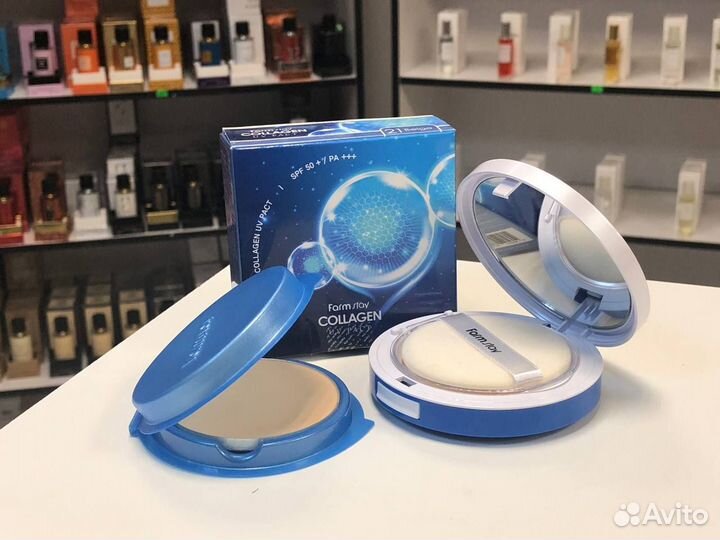 Пудра FarmStay Collagen 21тон+смен.блок