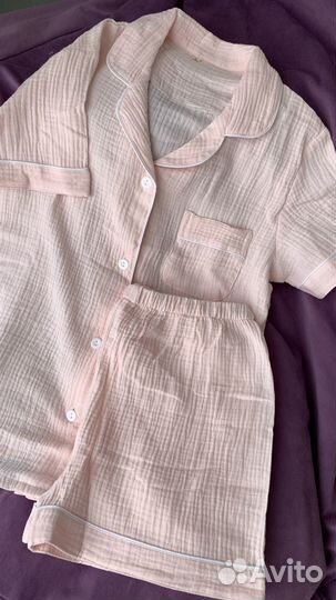 Муслиновый костюм женский с шортами