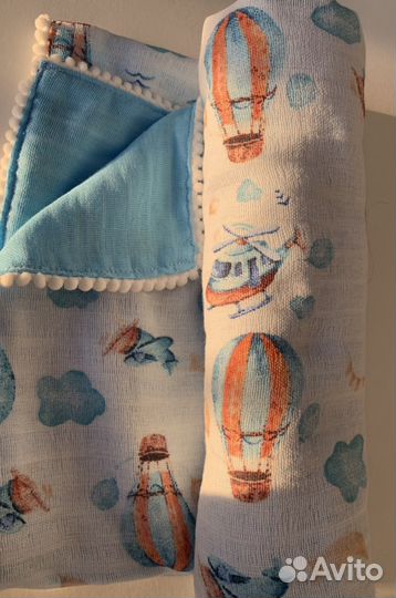 Муслиновое одеяло плед детский муслиновый