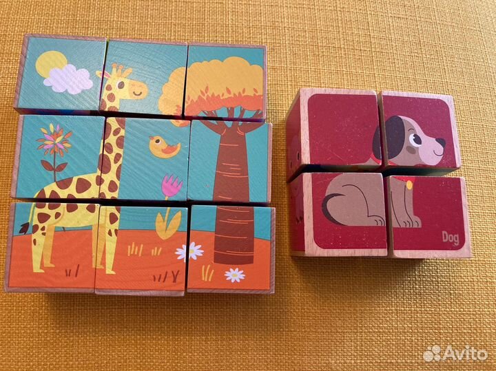 Кубики пазл деревянные elc abc