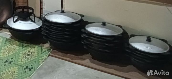 Казан чугунный 4,6,8,10,12,16л Узбекистан
