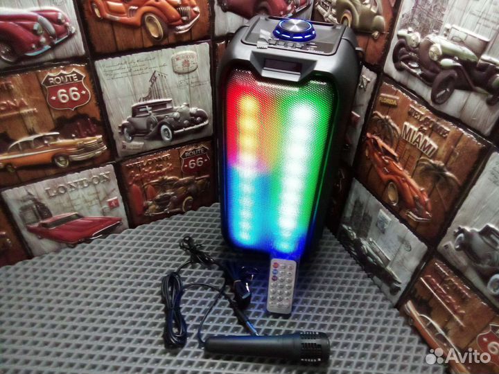 Блютуз колонка большая караоке пульт ду