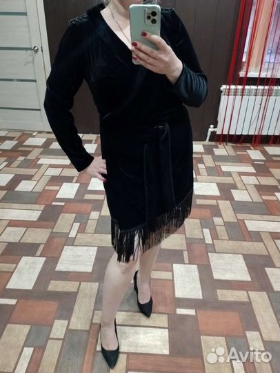 Платье халат с бахромой