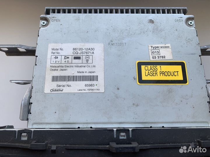 Магнитола Toyota corolla