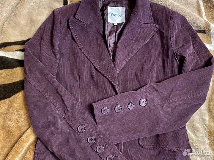 Пиджак микровельветовый женский фиолетовый