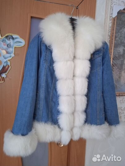 Парка с натуральным мехом песца 46