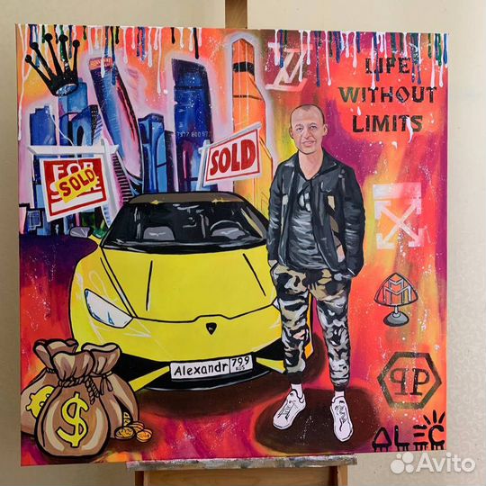 Большие поп стрит арт картины для интерьера купить