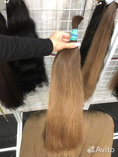 Русые волосы натуральные 60 см