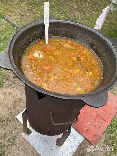 Казан чугунный узбекский 8,10,12 литров с крышкой