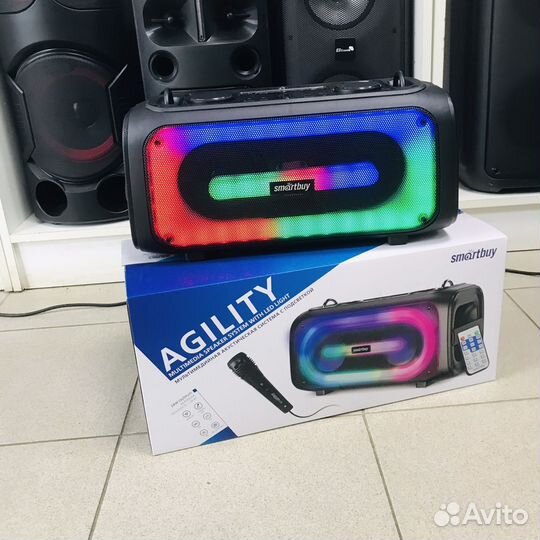 Блютуз колонка 28 вт agility USB,TF,AUX,FM караок