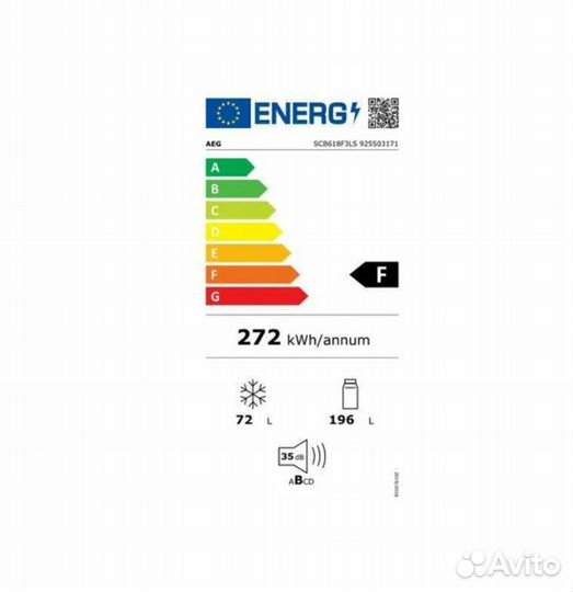 Встраиваемый холодильник AEG sce618f31f