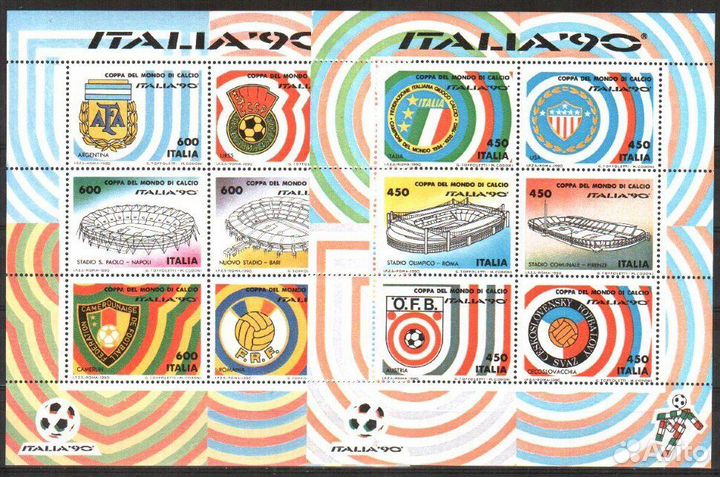 Италия, 1990. Футбол, чм-1990 (6 мл)