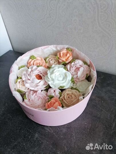 Съедобные зефирные букеты ручной работы