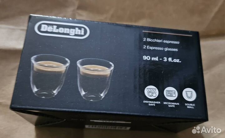 DeLonghi для экспрессо двойное стекло 2 штуки новы
