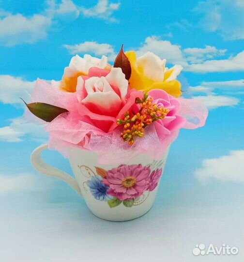 Мыло ручной работы в бокале,букет, открытка, упак