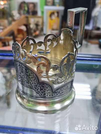 Серебряный подстаканник. 875 проба