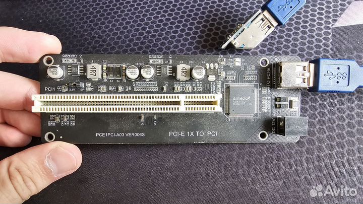 Райзер PCIe x1 на PCI