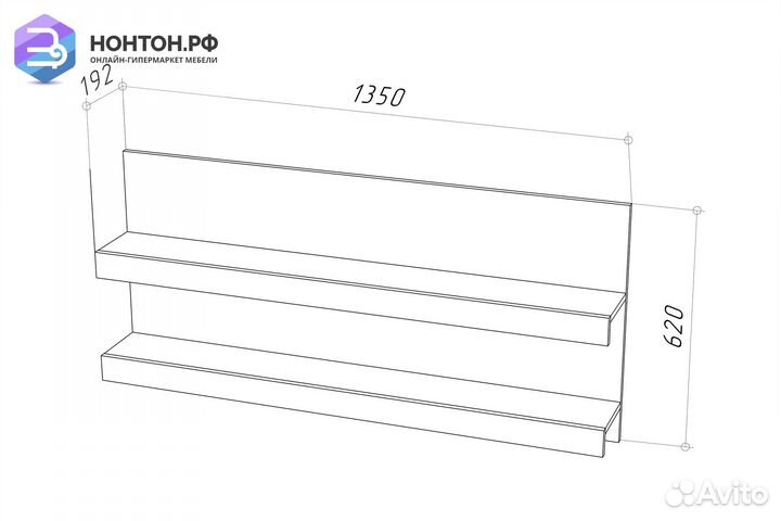 Полка навесная Stern Т-13 дуб сонома