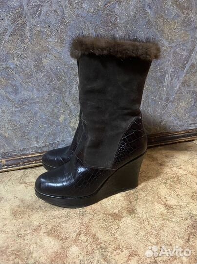 Зимние женские сапоги 38 натуральная кожа